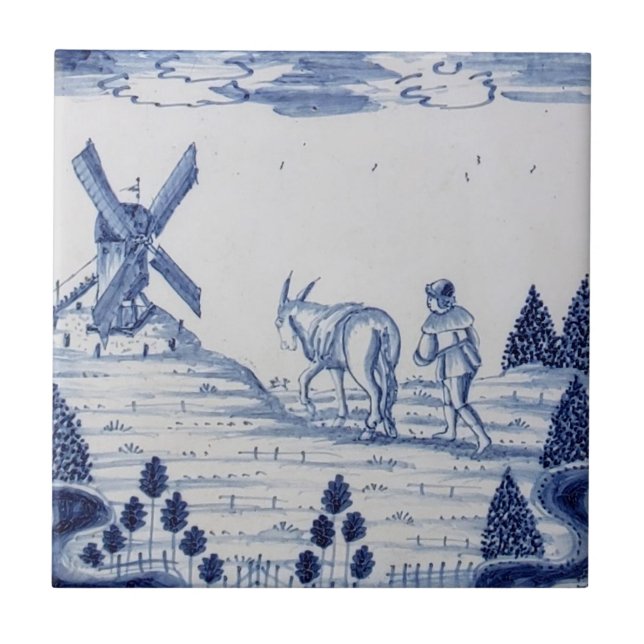 Niederländisch Delft Tile Antique Reproduction-22 Fliese (Vorderseite)