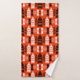 Niederländisch Folk Art Print Badehandtuch