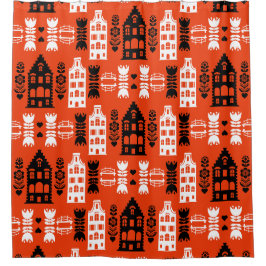 Niederländisch Folk Art Print Duschvorhang