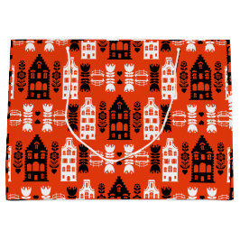 Niederländisch Folk Art Print Große Geschenktüte