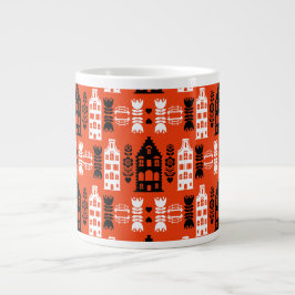 Niederländisch Folk Art Print Jumbo-Tasse