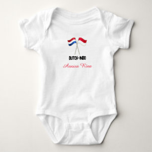 Niederländisch-Indo mit zwei Flaggen mit personali Baby Strampler