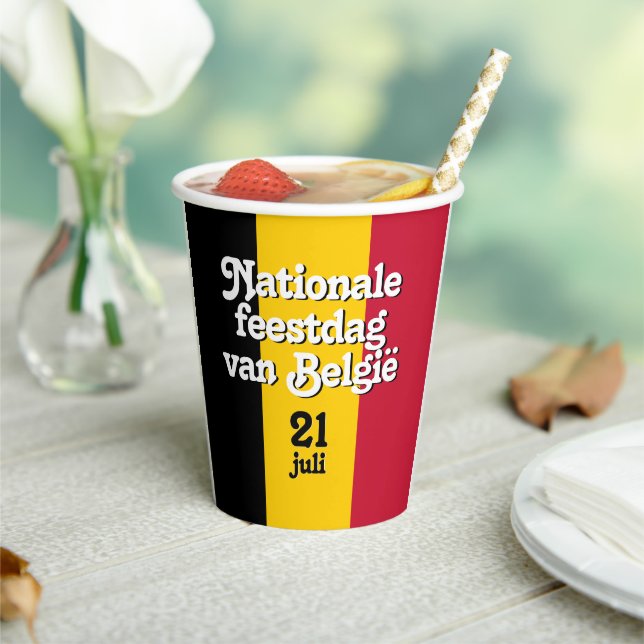 Niederländisch Nationale feestdag van België belgi Pappbecher (In Situ)