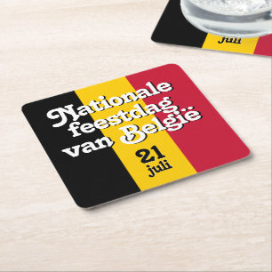 Niederländisch Nationale feestdag van België belgi Rechteckiger Pappuntersetzer