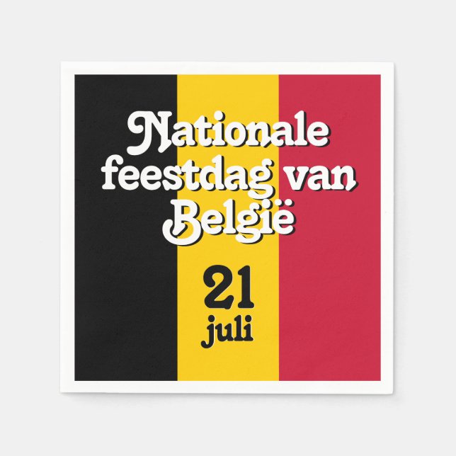 Niederländisch Nationale feestdag van België belgi Serviette (Vorderseite)