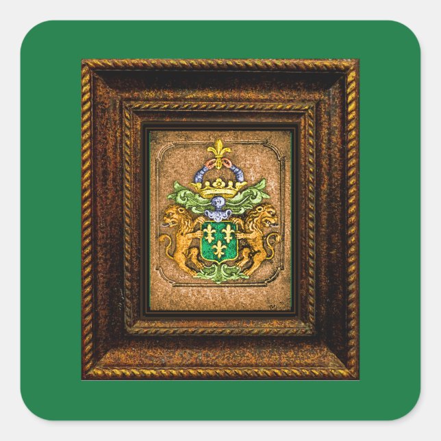 Niederländisch van Westervelt Familienwappen Quadratischer Aufkleber (Vorderseite)