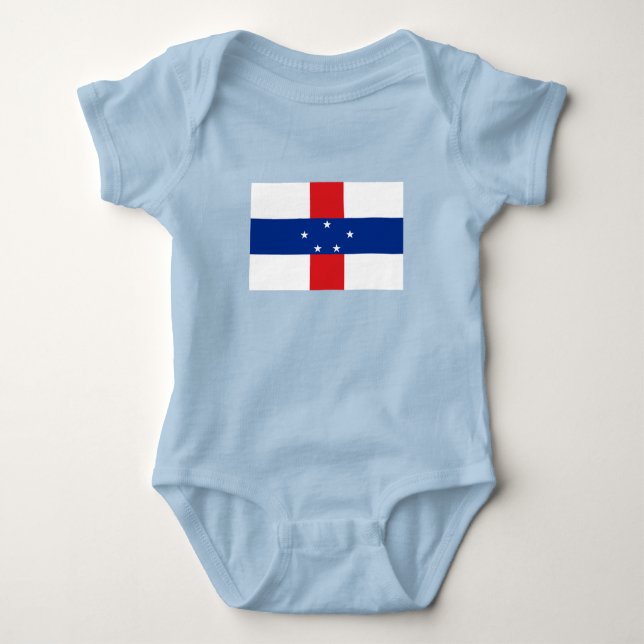 Niederländische Antillen-Flagge Baby Strampler (Vorderseite)