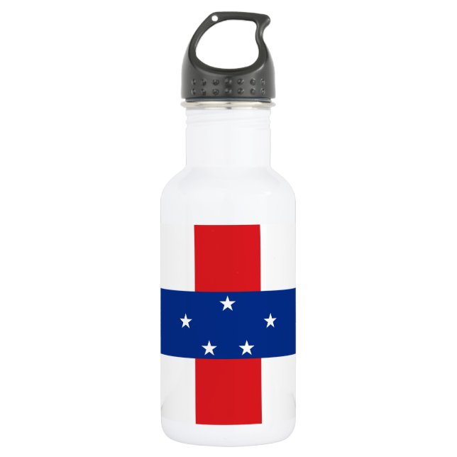 Niederländische Antillen-Flagge Edelstahlflasche (Vorderseite)