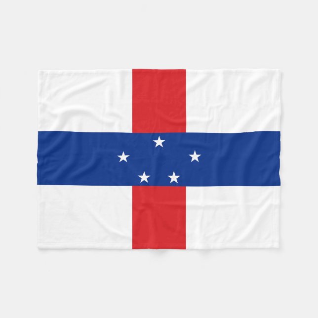 Niederländische Antillen-Flagge Fleecedecke (Vorderseite (Horizontal))