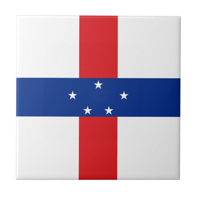 Niederländische Antillen-Flagge Fliese (Vorderseite)