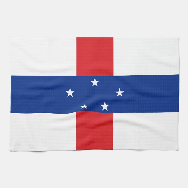 Niederländische Antillen-Flagge Geschirrtuch (Horizontal)