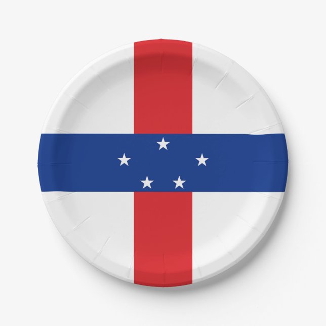 Niederländische Antillen-Flagge Pappteller (Vorderseite)