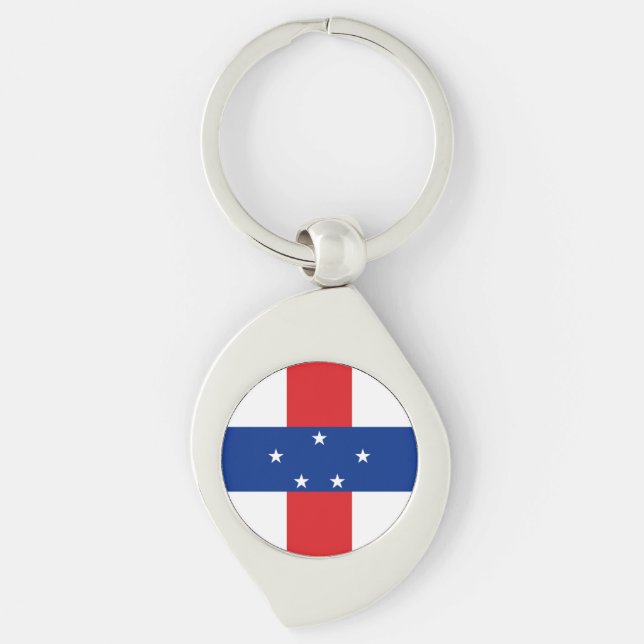 Niederländische Antillen-Flagge Schlüsselanhänger (Vorderseite)