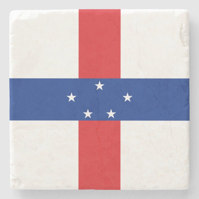 Niederländische Antillen-Flagge Steinuntersetzer (Vorderseite)