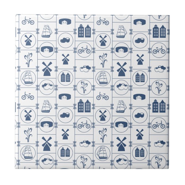 Niederländische blaue Fliesen (Vorderseite)