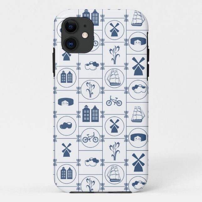 Niederländische blaue Fliesen Case-Mate iPhone Hülle (Rückseite)