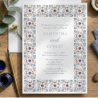 Niederländische blaue Fliesenhochzeit