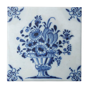 Niederländische Delft Blume Arrangement Repro aus Fliese
