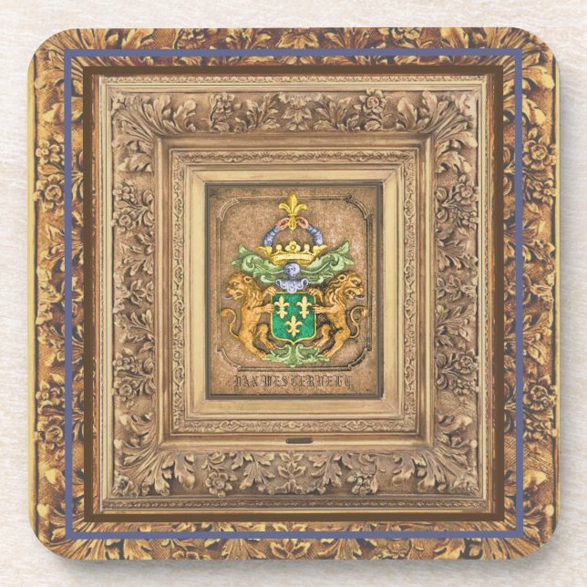 Niederländische Familie Van Westervelt Wappen Getränkeuntersetzer (Vorderseite)