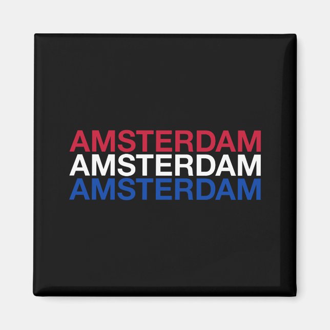 Niederländische Flagge AMSTERDAM Magnet (Vorne)