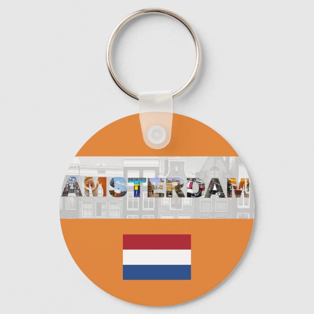 Niederländische Flagge Amsterdam Schlüsselanhänger (Vorderseite)