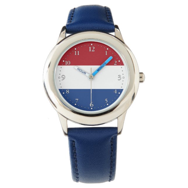 Niederländische Flagge Armbanduhr (Vorderseite)