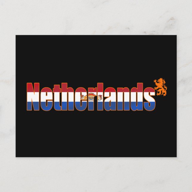 Niederländische Flagge des niederländischen Lion-L Postkarte (Vorderseite)