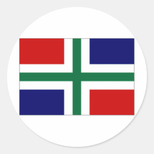 Niederländische Flagge Groningen Runder Aufkleber
