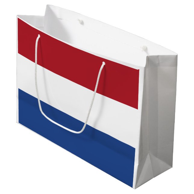 Niederländische Flagge Große Geschenktüte (Vorderseite Schrägansicht)
