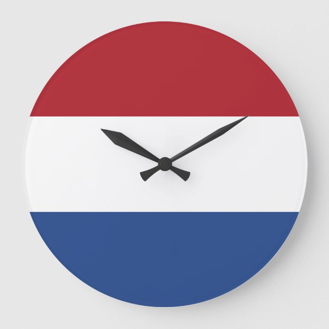 Niederländische Flagge Große Wanduhr (Vorderseite)