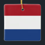 Niederländische Flagge Keramikornament<br><div class="desc">Anpassbare World Flag Produkte - Bitte fühlen Sie sich frei,  Ihren eigenen Text hinzuzufügen.</div>