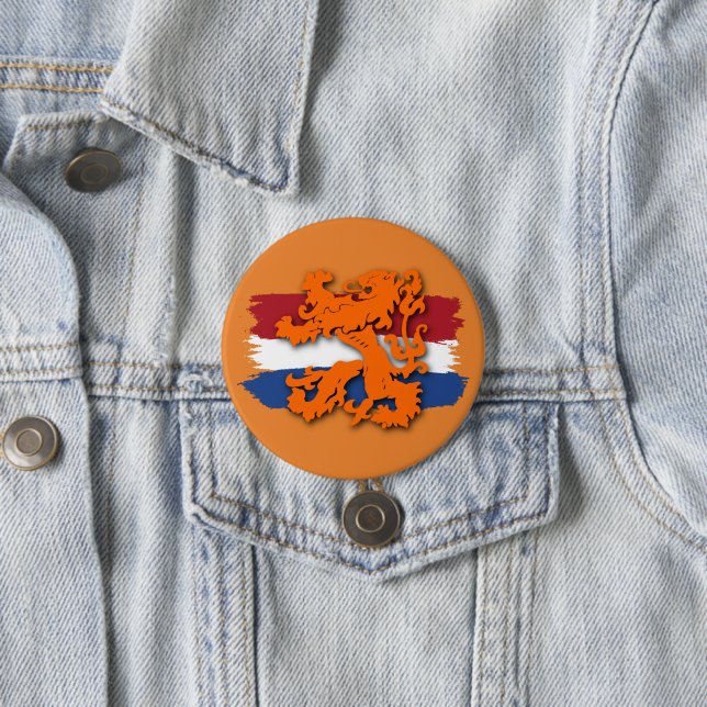 Niederländische Flagge Orange Lion Team Holland Button (Beispiel)