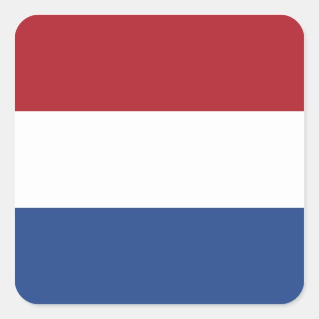 Niederländische Flagge Quadratischer Aufkleber (Vorderseite)