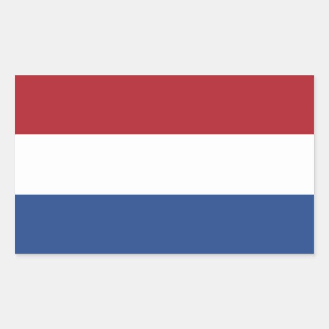 Niederländische Flagge Rechteckiger Aufkleber (Vorderseite)