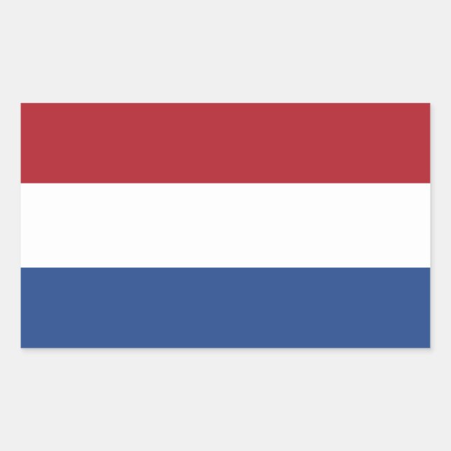 Niederländische Flagge Rechteckiger Aufkleber (Vorderseite)
