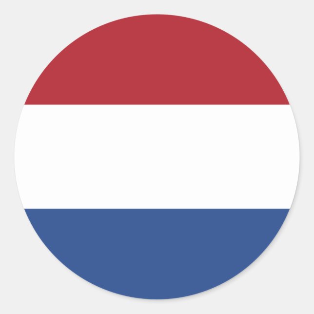 Niederländische Flagge Runder Aufkleber (Vorderseite)