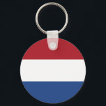Niederländische Flagge Schlüsselanhänger<br><div class="desc">Patriotische Flagge der Niederlande.</div>