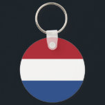 Niederländische Flagge Schlüsselanhänger<br><div class="desc">Patriotische Flagge der Niederlande.</div>