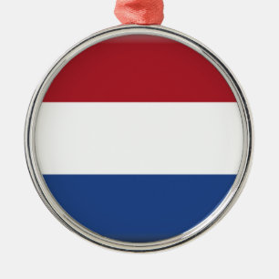 Niederländische Flagge Silbernes Ornament