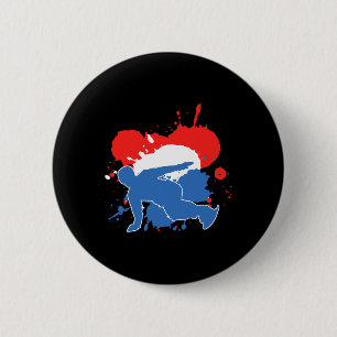Niederländische Flagge Snowboarder - Niederländisc Button