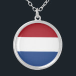 Niederländische Flagge Versilberte Kette<br><div class="desc">Patriotische Flagge der Niederlande.</div>