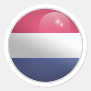 Niederländische Glossy Circle Flag Runder Aufkleber