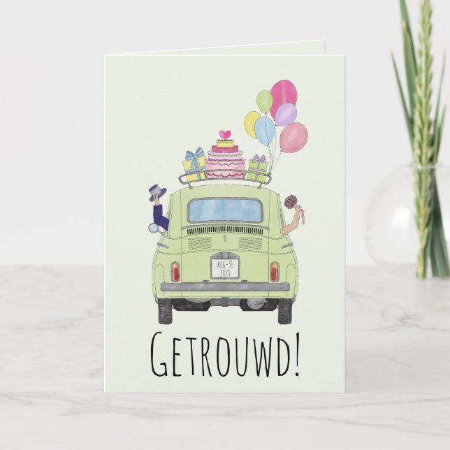 Niederländische Glückwünsche Hochzeit 500 Karte (Vorderseite)