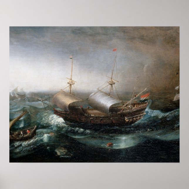 Niederländische Handelsschiffe und Smalschip Poster (Vorne)