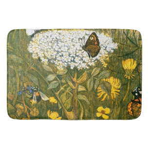 Niederländische Jugendstil-Wildblumen, Schmetterli Badematte