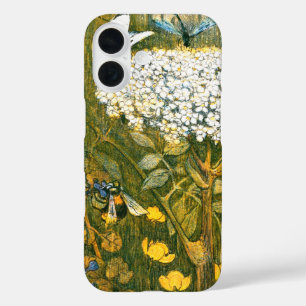 Niederländische Jugendstil-Wildblumen, Schmetterli iPhone 16 Hülle