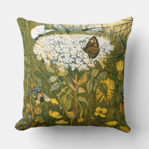 Niederländische Jugendstil-Wildblumen, Schmetterli Kissen