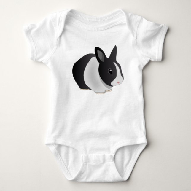 Niederländische Kaninchen Baby Strampler (Vorderseite)