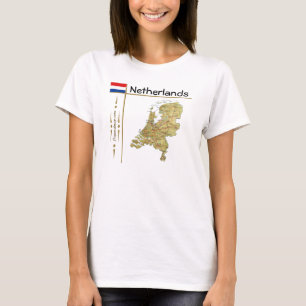 Niederländische Karte + Flagge + T - Shirt