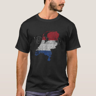 Niederländische Karte und Flagge Souvenir entsetzt T-Shirt